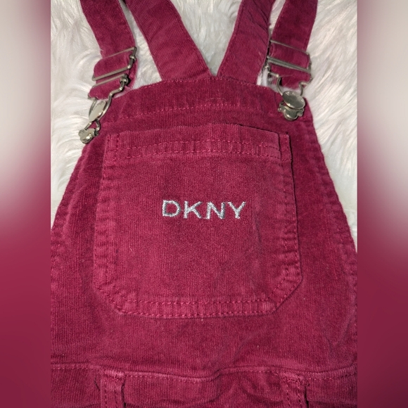 DKNY Girls Red Corduroy Skirt Overalls Casual Style EUC Size 6 - Picture 2 of 9